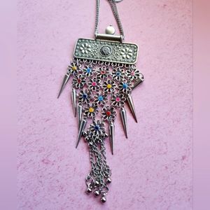 Bohemain Style Silver Necklace, Women Accessories, Jewelry